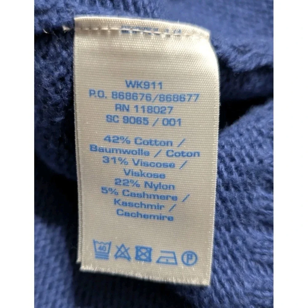 Boden Blue Turtleneck Sweater Dress Cashmere‎ Blend Knit Womens US 12 UK 16